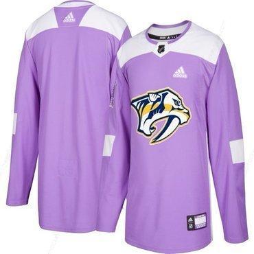 Men’s Nashville Predators Purple Pink Custom Adidas Hockey Fights Cancer Practice Jersey