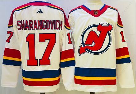 Men’s New Jersey Devils #17 Yegor Sharangovich White 2022 Reverse Retro Authentic Jersey