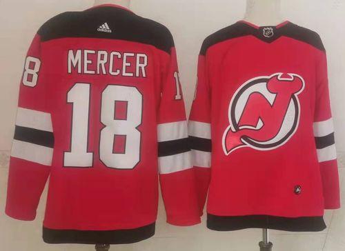 Men’s New Jersey Devils #18 Dawson Mercer Red Authentic Jersey