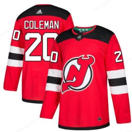 Men’s New Jersey Devils #20 Blake Coleman Home Red Adidas Authentic Jersey