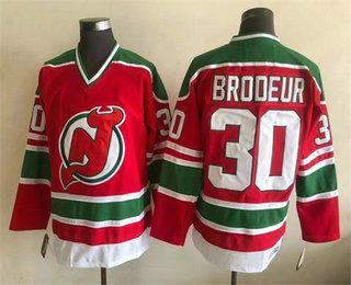 Men’s New Jersey Devils #30 Martin Brodeur Red Green Jersey