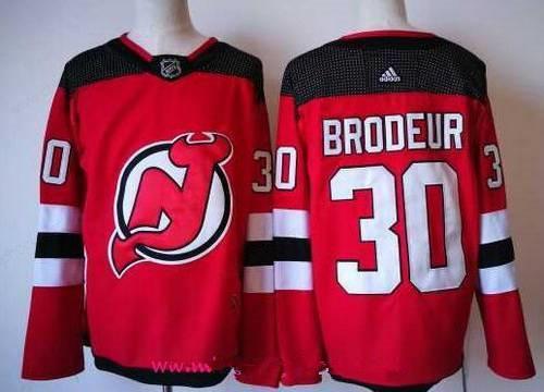 Men’s New Jersey Devils #30 Martin Brodeur Red With Black 2017-2018 Adidas Hockey Stitched NHL Jersey