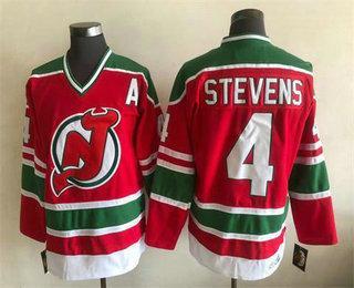 Men’s New Jersey Devils #4 Scott Stevens Red Stitched Jersey