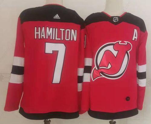 Men’s New Jersey Devils #7 Dougie Hamilton Red Authentic Jersey