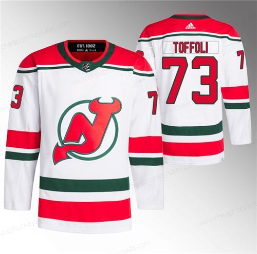 Men’s New Jersey Devils #73 Tyler Toffoli White Stitched Jersey