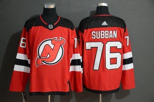 Men’s New Jersey Devils 76 P.K. Subban Red Adidas Jersey