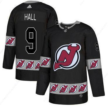 Men’s New Jersey Devils #9 Taylor Hall Black Team Logos Fashion Adidas Jersey