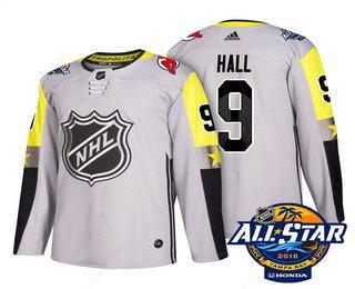 Men’s New Jersey Devils #9 Taylor Hall Grey 2018 NHL All-Star Stitched Ice Hockey Jersey