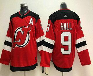 Men’s New Jersey Devils #9 Taylor Hall Red With A Patch 2017-2018 Hockey Stitched NHL Jersey