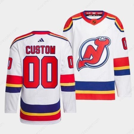 Men’s New Jersey Devils Custom White 2022-23 Reverse Retro Stitched Jersey