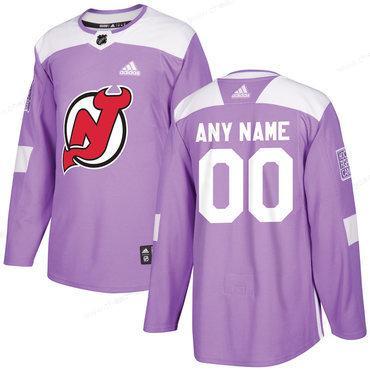 Men’s New Jersey Devils Purple Pink Custom Adidas Hockey Fights Cancer Practice Jersey