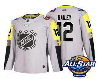 Men’s New York Islanders #12 Josh Bailey Grey 2018 NHL All-Star Stitched Ice Hockey Jersey