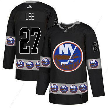 Men’s New York Islanders #27 Anders Lee Black Team Logos Fashion Adidas Jersey