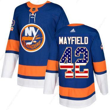 Men’s New York Islanders #42 Scott Mayfield Adidas Royal Blue Authentic Usa Flag Fashion NHL Jersey