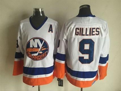 Men’s New York Islanders #9 Clark Gillies 1984-85 White CCM Vintage Throwback Jersey