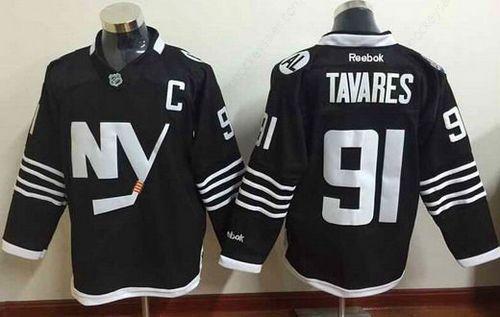 Men’s New York Islanders #91 John Tavares 2015 Reebok Black Premier Alternate Jersey