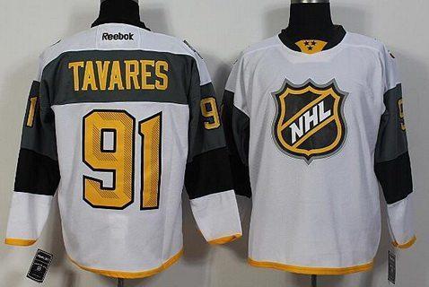 Men’s New York Islanders #91 John Tavares Reebok White 2016 NHL All-Star Premier Jersey