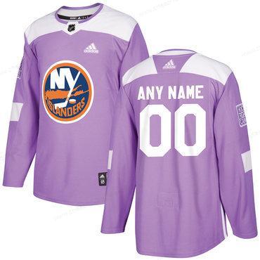 Men’s New York Islanders Purple Pink Custom Adidas Hockey Fights Cancer Practice Jersey