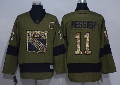 Men’s New York Rangers #11 Mark Messier Green Salute To Service Stitched NHL Reebok Hockey Jersey