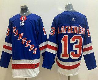 Men’s New York Rangers #13 Alexis Lafreniere Royal Blue Adidas Hockey Stitched NHL Jersey