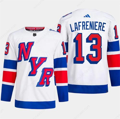 Men’s New York Rangers #13 Alexis Lafreniere White 2024 Stadium Series Stitched Jersey