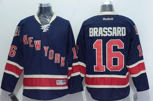 Men’s New York Rangers #16 Derick Brassard Navy Blue Third 85Th Jersey