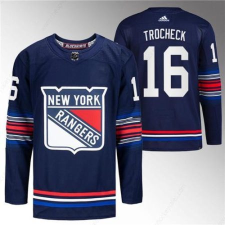 Men’s New York Rangers #16 Vincent Trocheck Navy Stitched Jersey