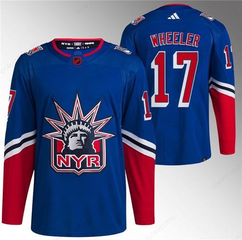 Men’s New York Rangers #17 Blake Wheeler Blue Reverse Retro Stitched Jersey