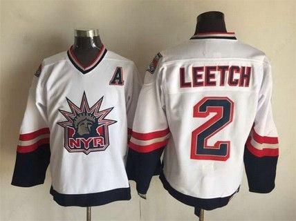 Men’s New York Rangers #2 Brian Leetch 1996-97 White CCM Vintage Throwback Jersey