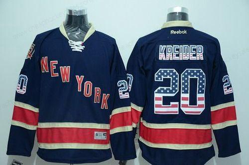 Men’s New York Rangers #20 Chris Kreider Reebok Navy Blue Third Usa Flag Hockey Jersey