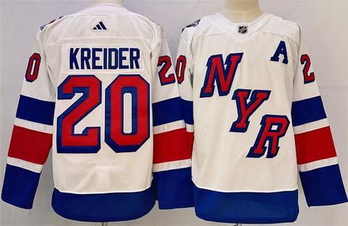 Men’s New York Rangers #20 Chris Kreider White 2023-2024 Stadium Series Stitched Jersey