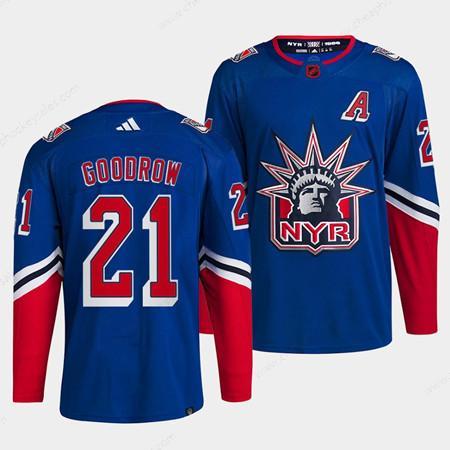 Men’s New York Rangers #21 Barclay Goodrow Blue 2022 Reverse Retro Stitched Jersey