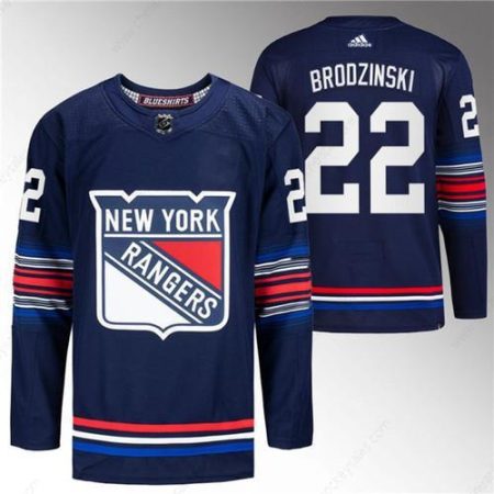 Men’s New York Rangers #22 Jonny Brodzinski Navy Stitched Jersey