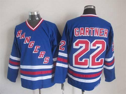 Men’s New York Rangers #22 Mike Gartner 1990-91 Light Blue CCM Vintage Throwback Jersey