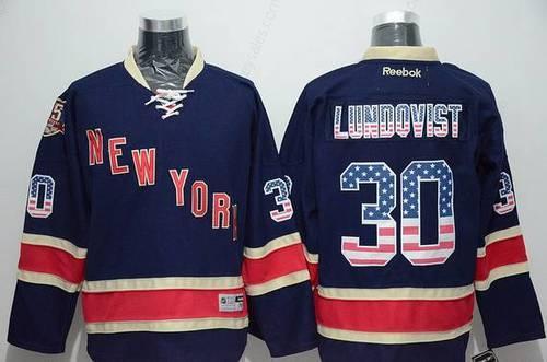 Men’s New York Rangers #30 Henrik Lundqvist Reebok Navy Blue Third NHL Usa Flag Fashion Jersey