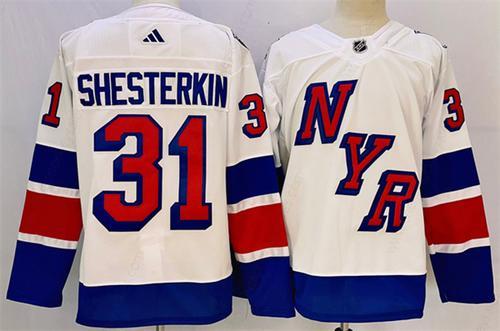 Men’s New York Rangers #31 Igor Shesterkin White 2024 Stadium Series Stitched Jersey