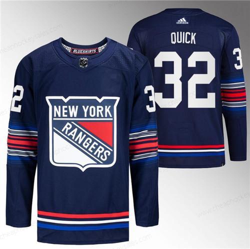 Men’s New York Rangers #32 Jonathan Quick Navy Stitched Jersey