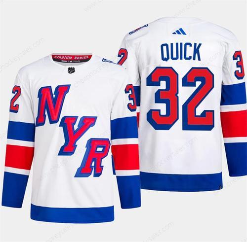 Men’s New York Rangers #32 Jonathan Quick White 2024 Stadium Series Stitched Jersey