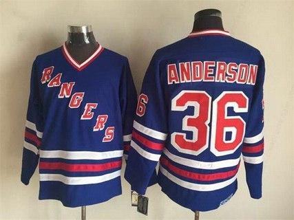 Men’s New York Rangers #36 Glenn Anderson 1990-91 Light Blue CCM Vintage Throwback Jersey