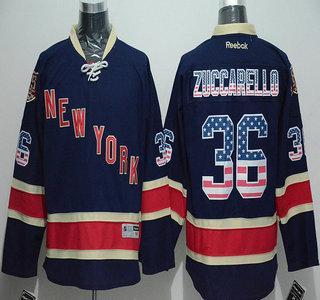 Men’s New York Rangers #36 Mats Zuccarello Usa Flag Fashion Navy Blue Jersey