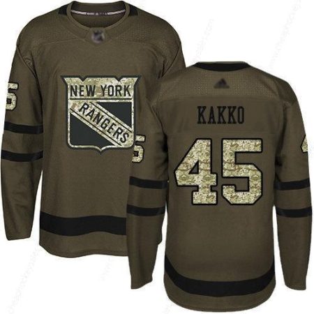 Men’s New York Rangers #45 Kaapo Kakko Green Salute To Service Stitched Hockey Jersey