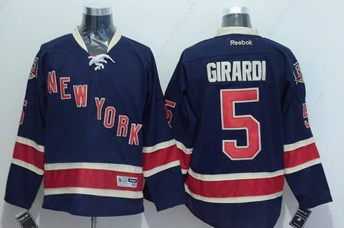 Men’s New York Rangers #5 Dan Girardi Navy Blue Third 85Th Jersey