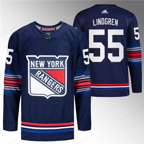 Men’s New York Rangers #55 Ryan Lindgren Navy Stitched Jersey