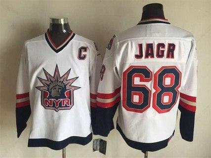 Men’s New York Rangers #68 Jaromir Jagr 1996-97 White CCM Vintage Throwback Jersey