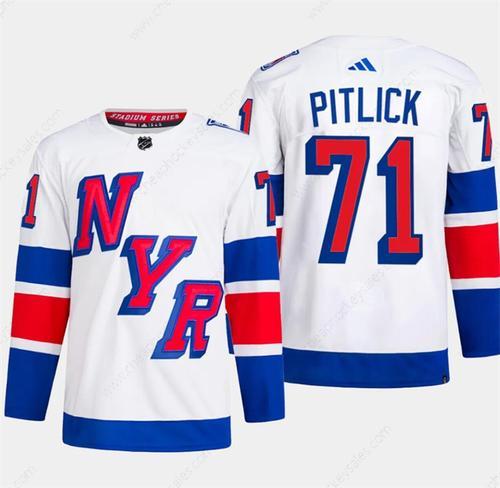 Men’s New York Rangers #71 Tyler Pitlick White 2024 Stadium Series Stitched Jersey