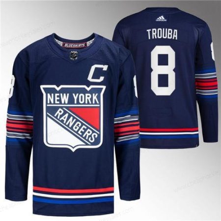 Men’s New York Rangers #8 Jacob Trouba Navy Stitched Jersey