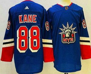 Men’s New York Rangers #88 Patrick Kane Blue 2022 Reverse Retro Authentic Jersey