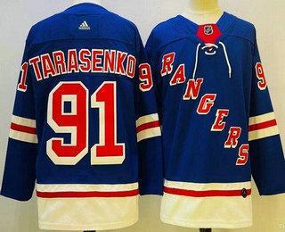 Men’s New York Rangers #91 Vladimir Tarasenko Blue Authentic Jersey