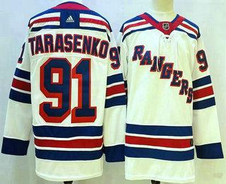 Men’s New York Rangers #91 Vladimir Tarasenko White Stitched NHL Jersey