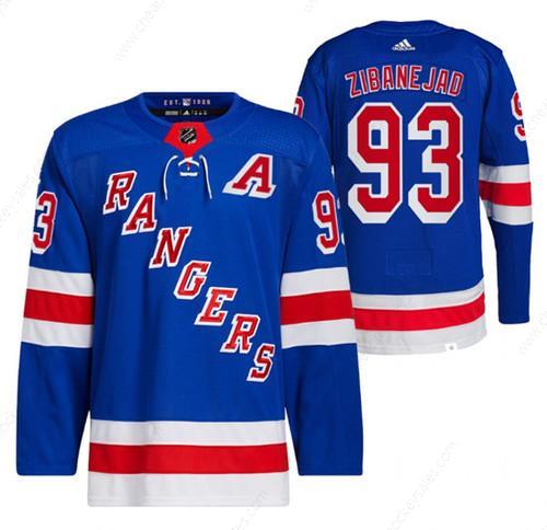 Men’s New York Rangers #93 Mika Zibanejad Blue Stitched Jersey